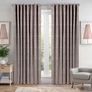 Aztec Ready Made Eyelet Blackout Curtains Rust