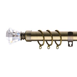 Eyelet Curtain Pole With Sapphire Finials
