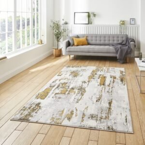 Apollo GR579 Modern Abstract Rug Grey Gold