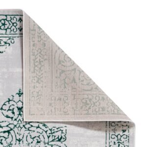 Artemis B9076A Metallic Effect Yarn Rug Green Silver