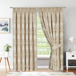 Virginia Pencil Pleat Jacquard Fully Lined Window Curtains