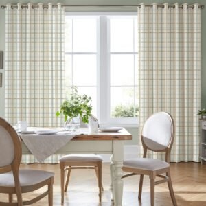 Laura Ashley Burford Check Made to Measure Curtain Ochre