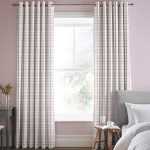 Laura Ashley Burford Check Made to Measure Curtain Rose