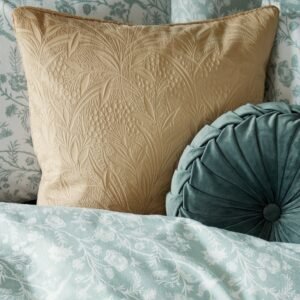 Laura Ashley Barley Embossed 50cm x 50cm Filled Cushion Gold