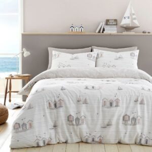 Fusion Beach Huts Duvet Cover Bedding Set Natural