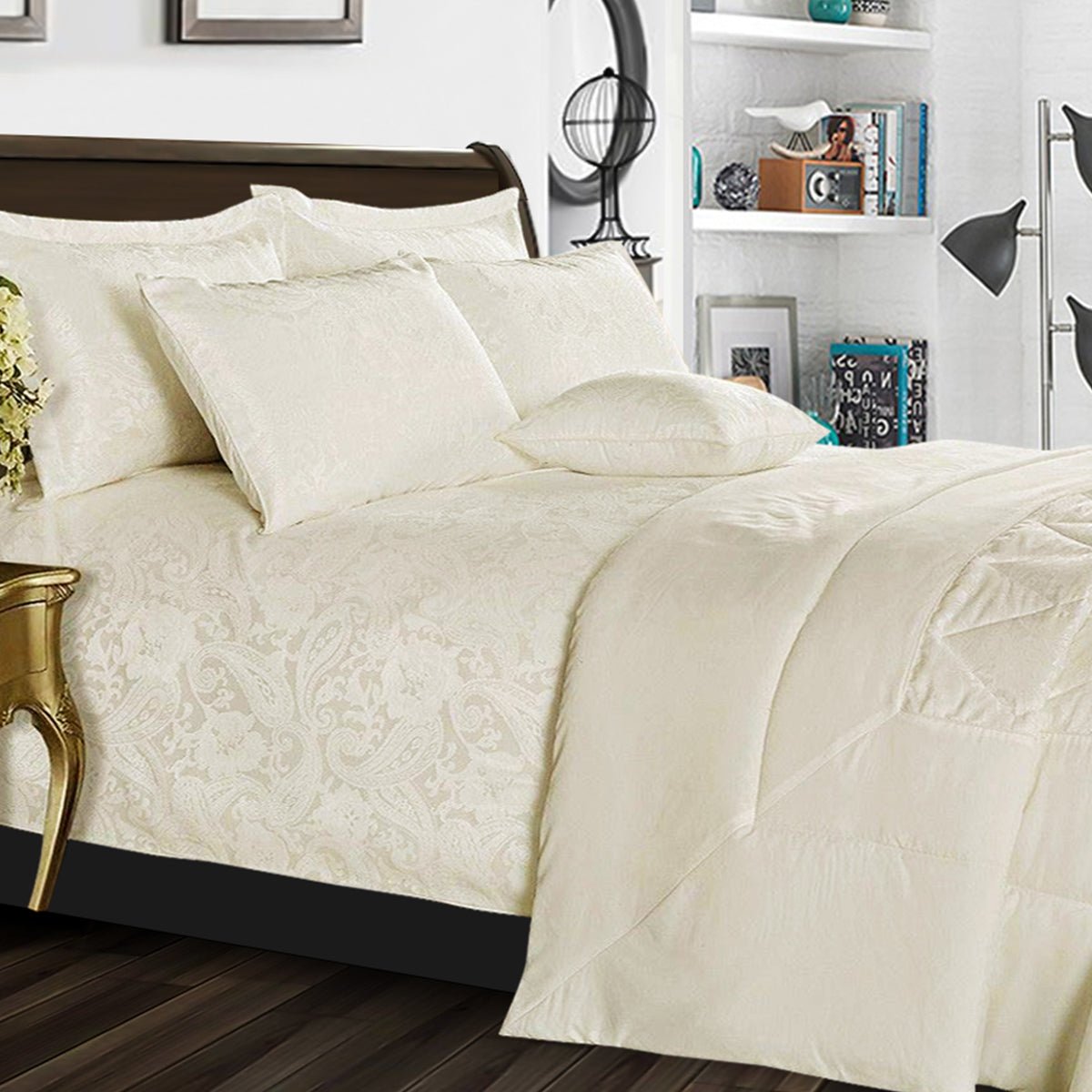 Cleo Quilted Jacquard Bedspread Comforter with Pillow Case - Image 3