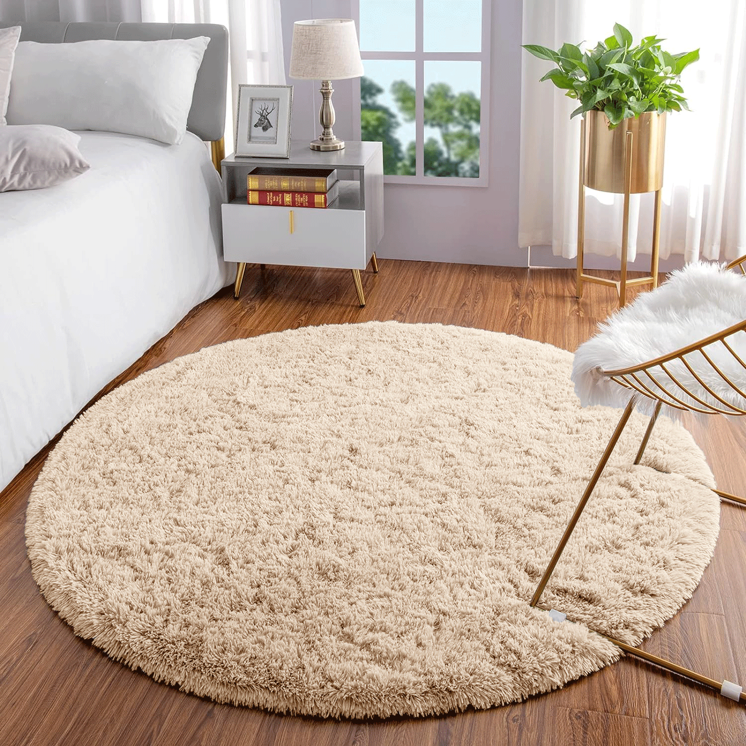Round Rugs Deep Pile Fluffy Circle Shaggy Rug - Image 2