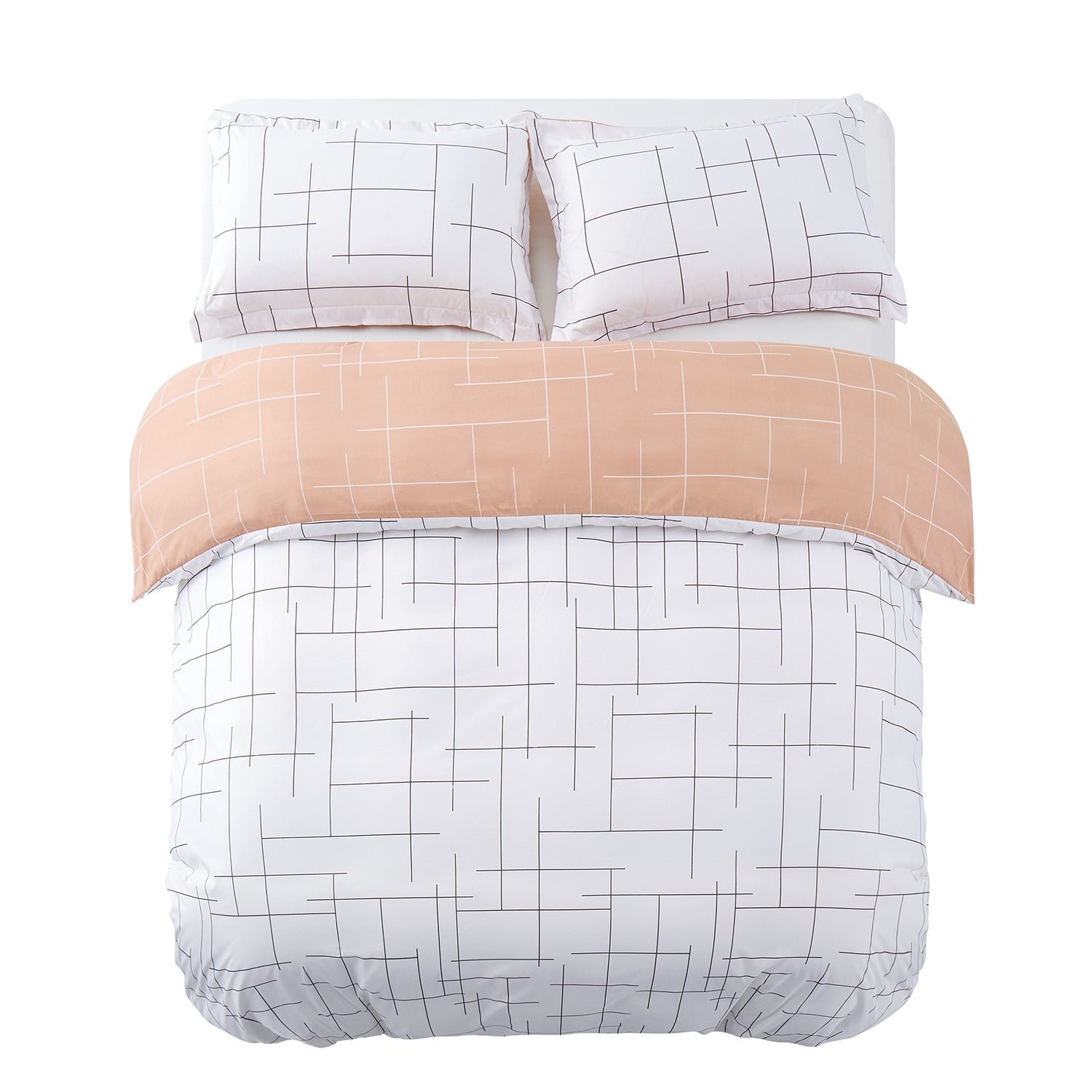 Luxury Duvet Covers Tile Pattern Printed Bedding Set White - Image 8