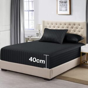 Stripe Extra Deep Mattress Fitted Sheets 40CM
