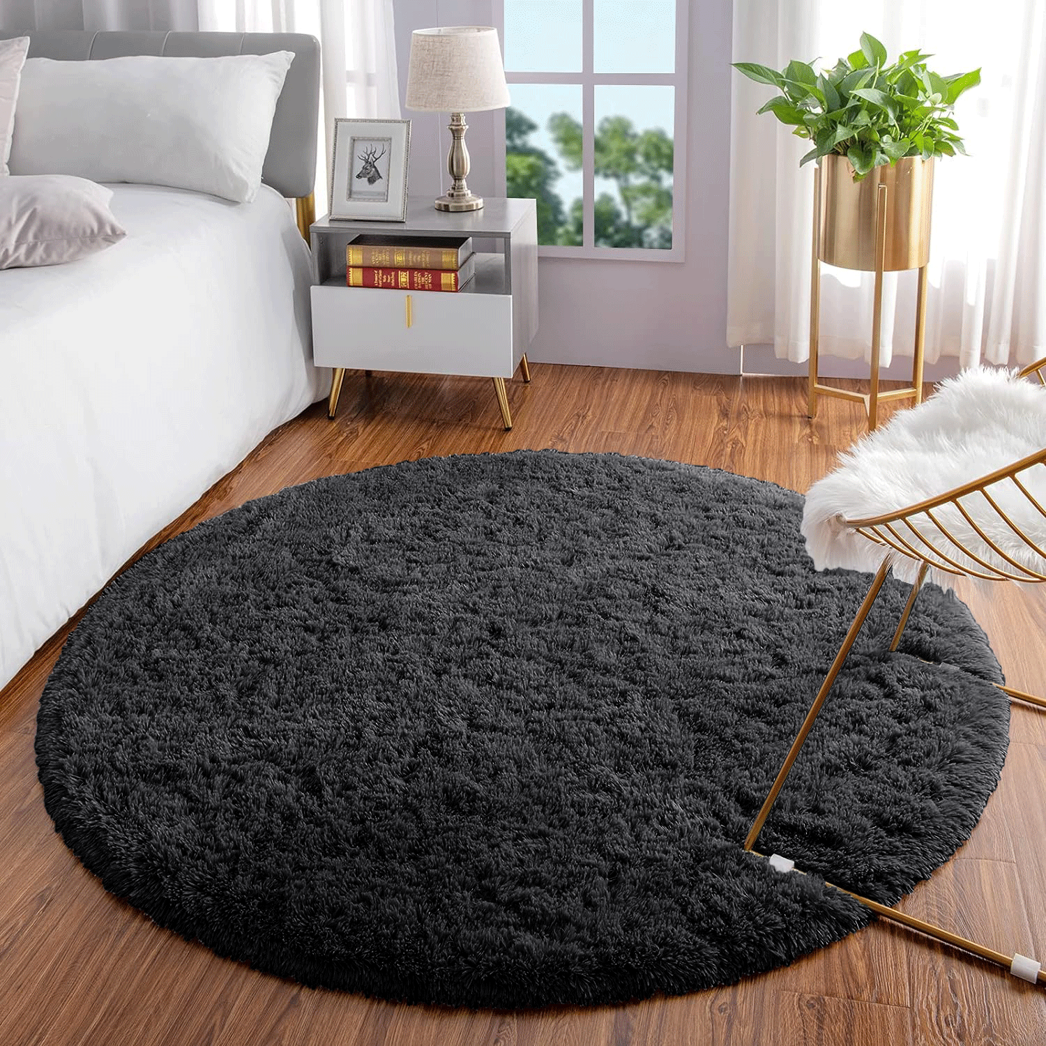 Round Rugs Deep Pile Fluffy Circle Shaggy Rug - Image 3