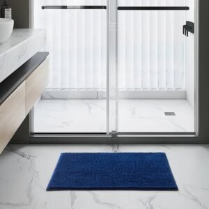 Navy Bath Mat Chenille