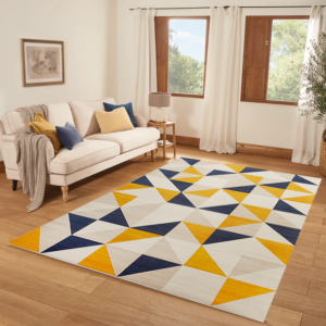Triangle Pattern Geometric Rug for Living Room