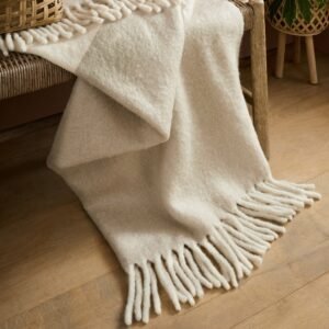 Laura Ashley Bronwen 130cm x 170cm Throw Natural