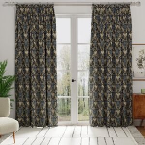 Acanthus Made to Measure Curtain Navy