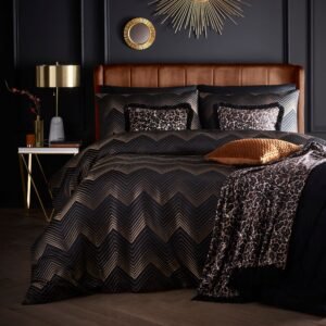 Laurence Llewelyn-Bowen Cocktail Jacquard Duvet Cover Bedding Set Black