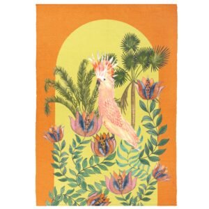 Cockatoo Outdoor Indoor Washable 120cm x 170cm Rug Orange