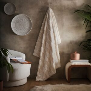 Appletree Cosy Diamond Fleece 150cmx200cm Throw Natural