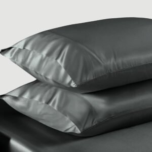 Charcoal Satin Silk Pillowcases Pair