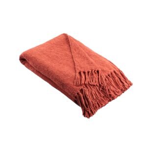 Appletree Chenille 130cm x 180cm Throw Terracotta