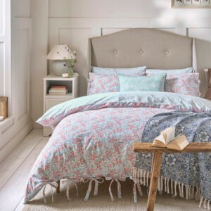 William Morris At Home Clover Duvet Cover Bedding Set Powder Blue Madder