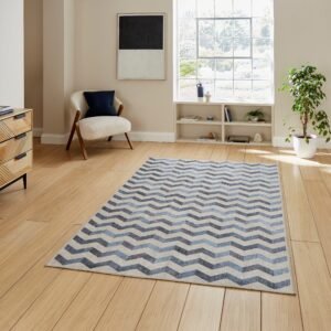 Coral H1059 Digitally Printed Rug Blue