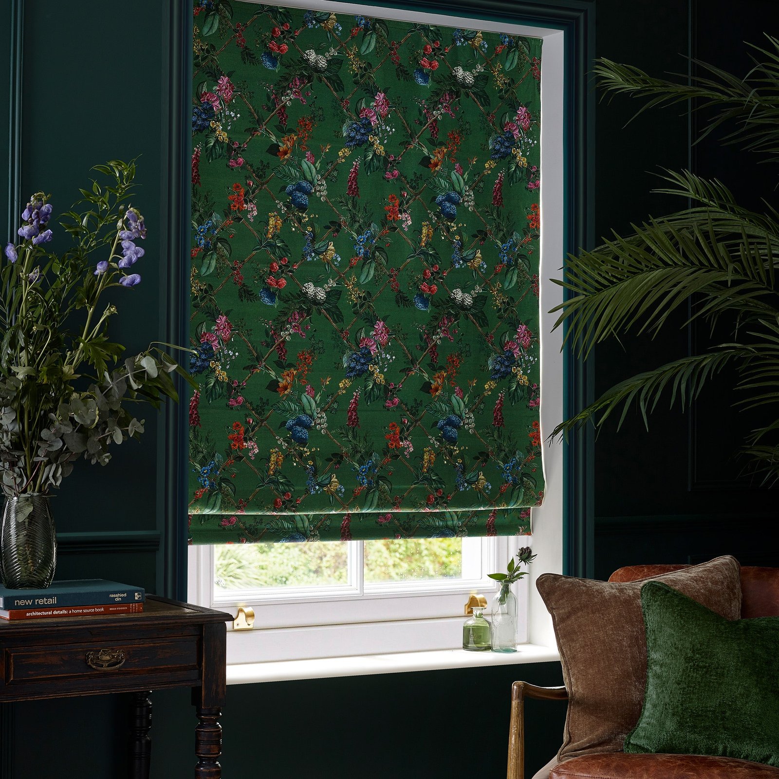 HOUSE Llewelyn-Bowen Cotswold Fantasia Printed Made To Measure Curtains Forest Green - Image 4