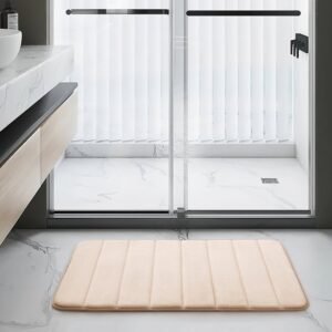 Cream Memory Foam Bathroom Mat
