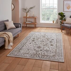 Creation 50112 Metallic Effect Yarn Rug Grey Gold