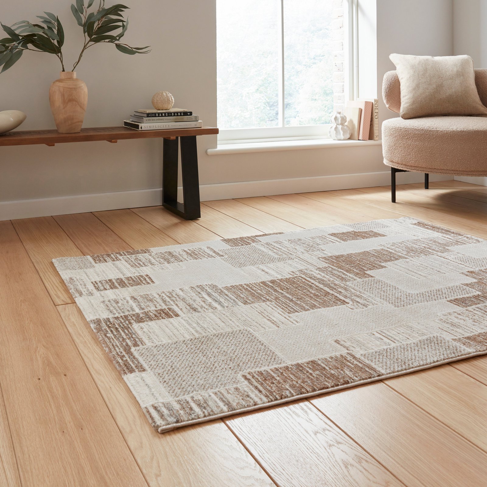 Creation 50178 Metallic Effect Yarn Rug Grey Beige - Image 2
