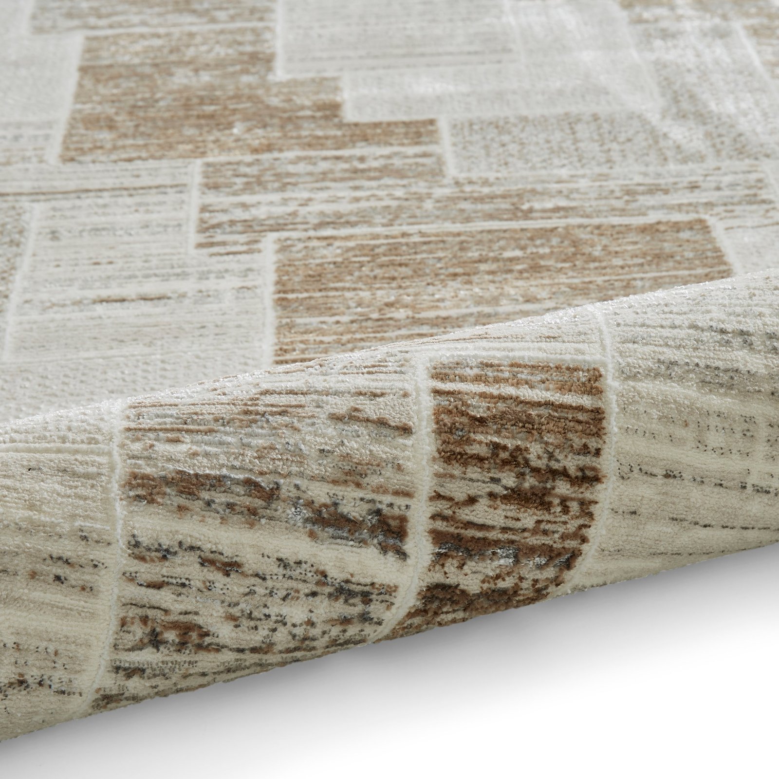 Creation 50178 Metallic Effect Yarn Rug Grey Beige - Image 4