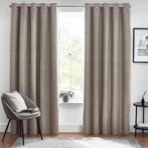 Furn Dawn Thermal Blackout Ready Made Eyelet Curtains Grey