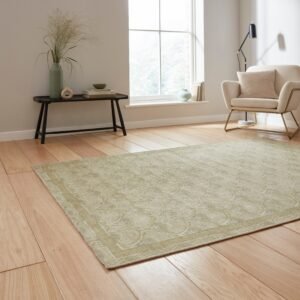 Catherine Lansfield Deco Peacock Washable Rug Green