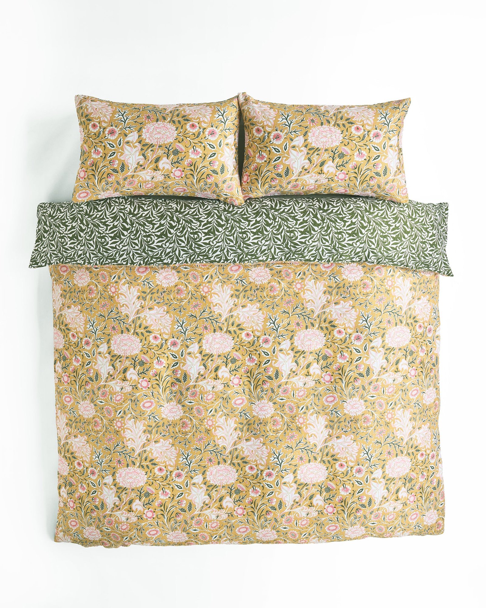 William Morris At Home Double Bough Duvet Cover Bedding Set Gold - Image 4