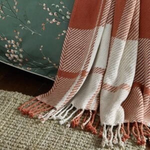Laura Ashley Dylan 150cm x 200cm Throw Terracotta