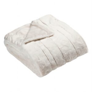 Paoletti Empress Faux Fur 130cm x 180cm Throw Cream