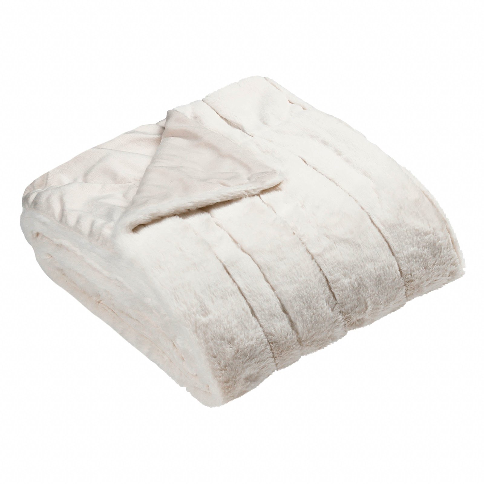 Paoletti Empress Faux Fur 130cm x 180cm Throw Cream