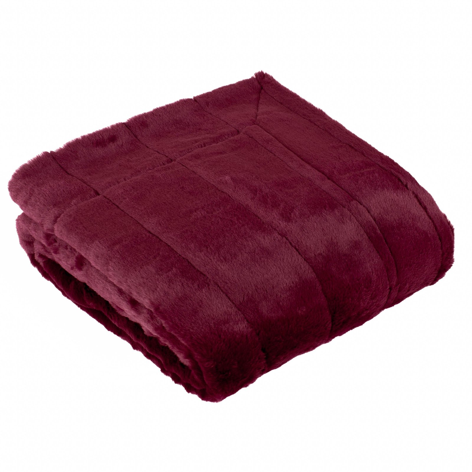 Paoletti Empress Faux Fur 130cm x 180cm Throw Ruby - Image 3