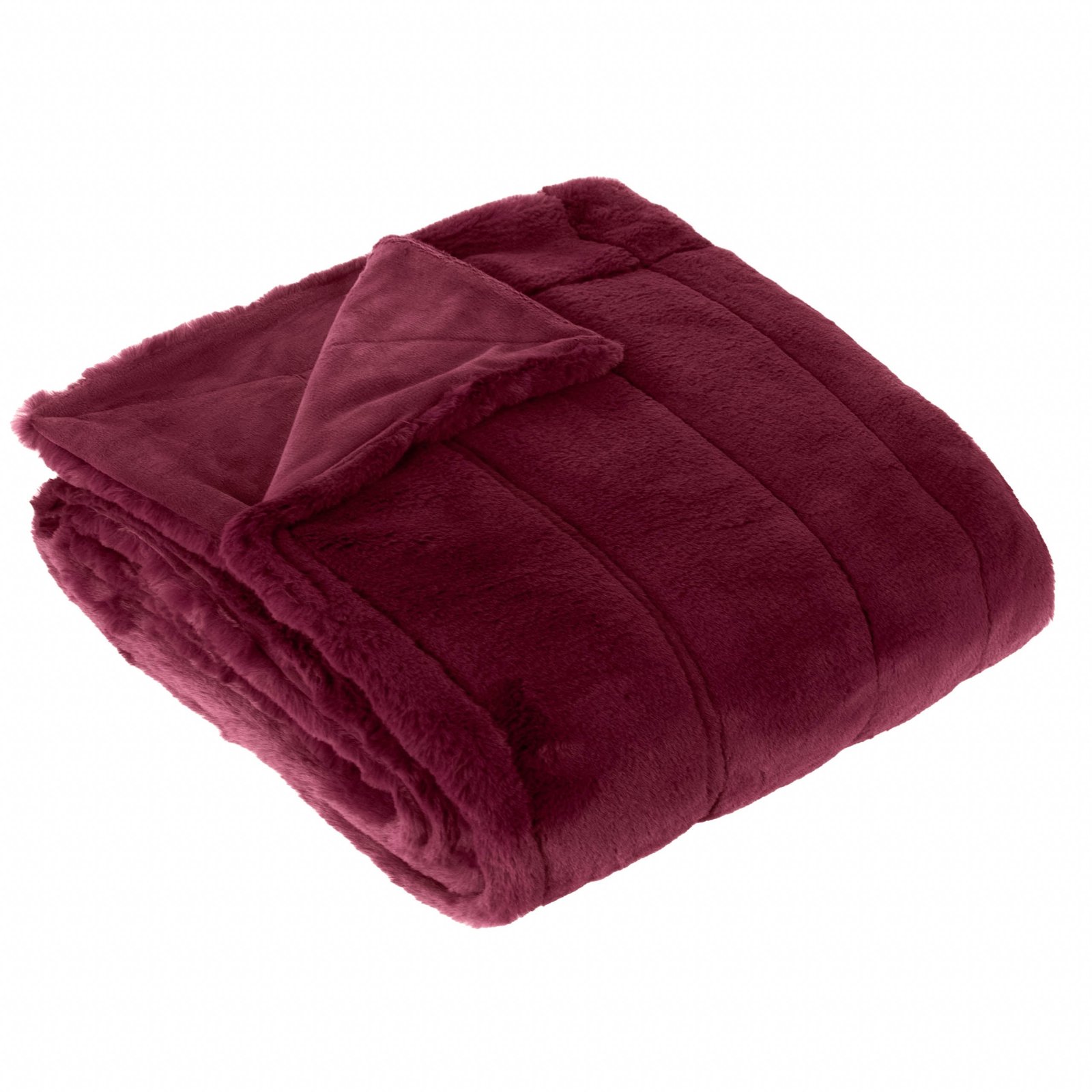 Paoletti Empress Faux Fur 130cm x 180cm Throw Ruby - Image 4
