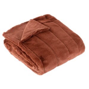 Paoletti Empress Faux Fur 130cm x 180cm Throw Rust