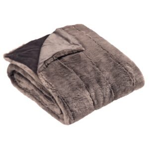 Paoletti Empress Faux Fur 130cm x 180cm Throw Taupe