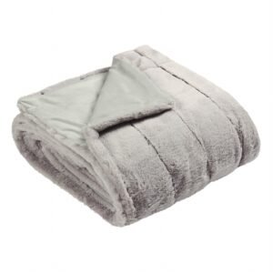Paoletti Empress Faux Fur 140cm x 200cm Throw Grey