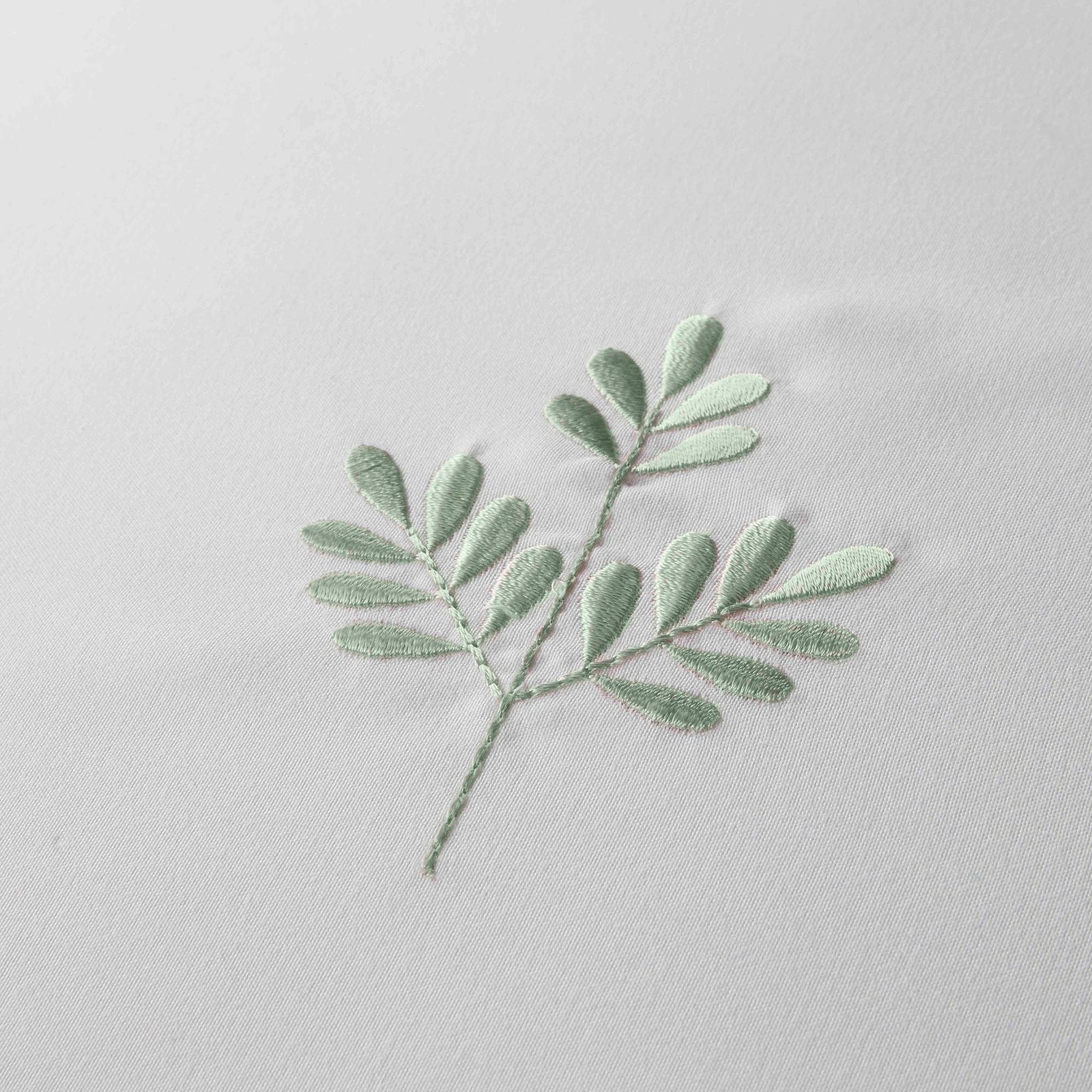 Serene Emily Embroidered Duvet Cover Bedding Set Green - Image 3