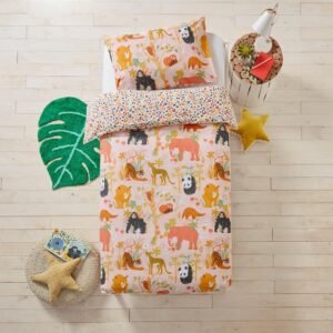 Little Furn Endangered Animals Childrens Bedding Pink