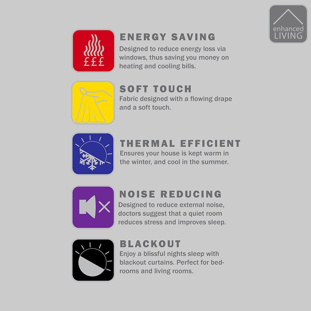 Supersoft Thermal Ready Made Eyelet Blackout Curtains Black - Image 7