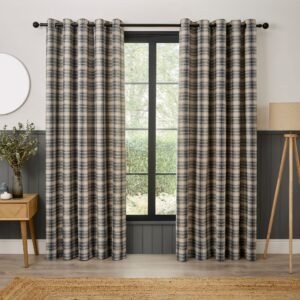 Curtina Everett Jacquard Ready Made Eyelet Curtains Grey