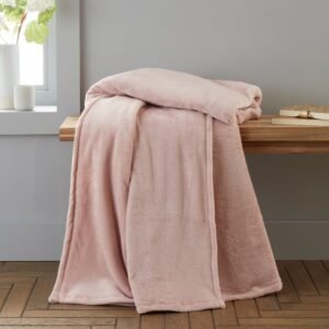 Catherine Lansfield Raschel Velvet Touch 130cm x 170cm Throw Blush
