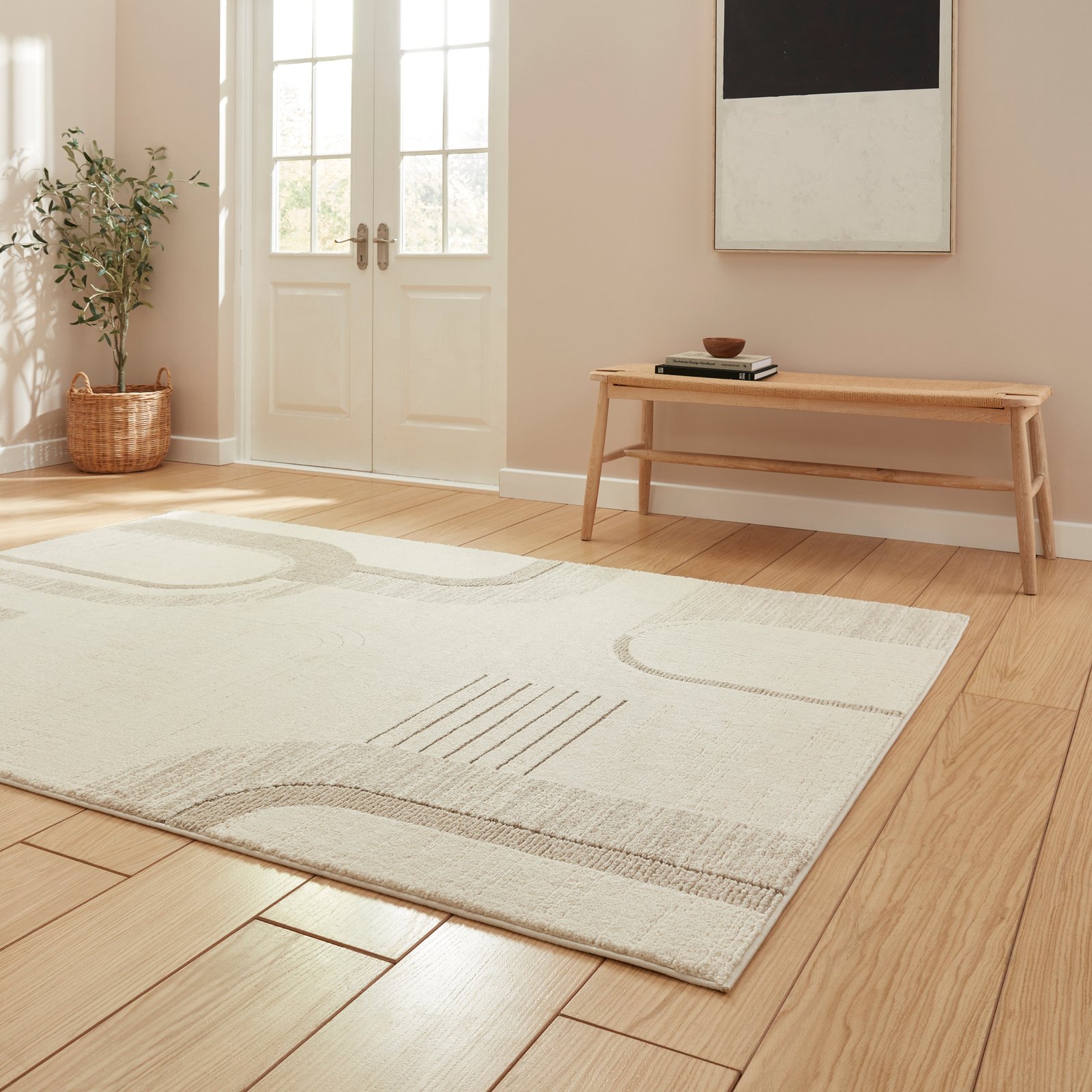 Elio 2310 Multi Textured Pile Rug Beige - Image 2