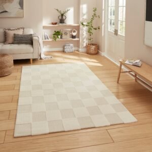 Elio 69924 Multi Textured Pile Rug Cream