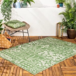 Forage Garden Outdoor Indoor Washable 120cm x 170cm Rug Sage