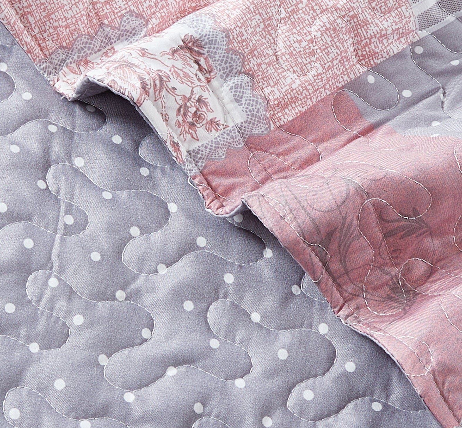 Luxury Quilted Patchwork Embroidered Bedspread Comforter with Pillow Case - Image 25